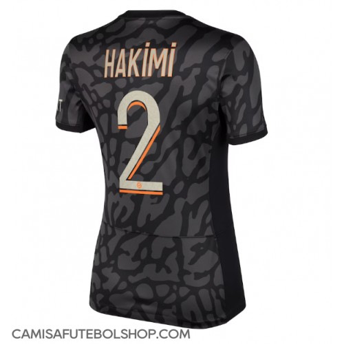 Camisa de time de futebol Paris Saint-Germain Achraf Hakimi #2 Replicas 3º Equipamento Feminina 2023-24 Manga Curta